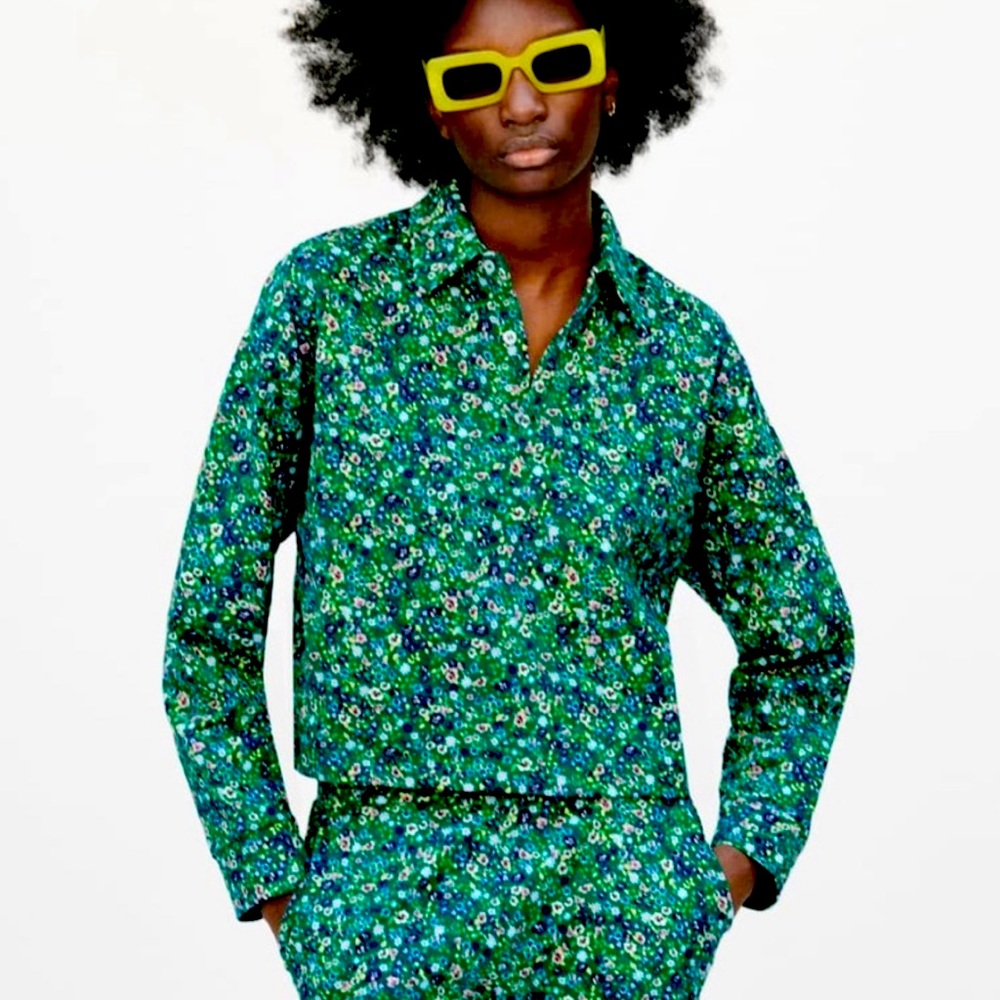 NWT Zara floral long sleeve top